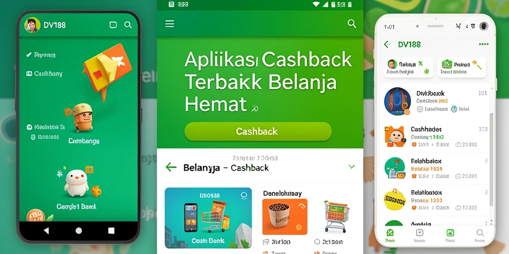 Antarmuka DV188 menampilkan tawaran cashback yang menarik dan mudah diakses.