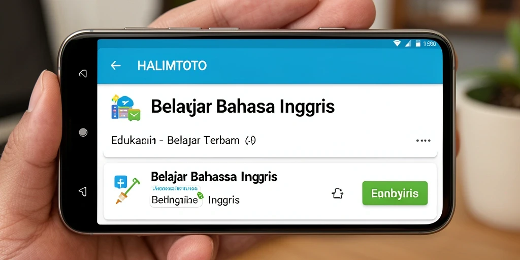 Tampilan antarmuka HALIMTOTO yang menarik untuk belajar Bahasa Inggris.