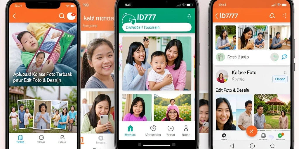 Tampilan antarmuka ID777 yang menarik untuk kolase foto.