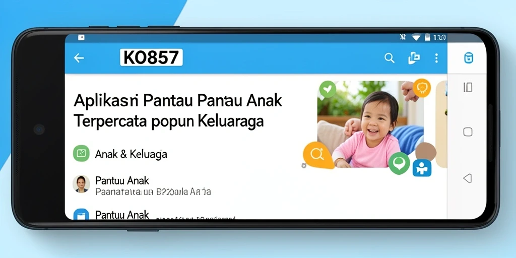 Antarmuka KO857 menampilkan fitur Pantau Anak yang intuitif dan modern.