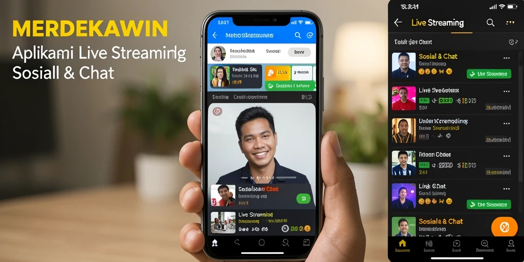 Antarmuka Live Streaming MERDEKAWIN yang interaktif dan menarik.