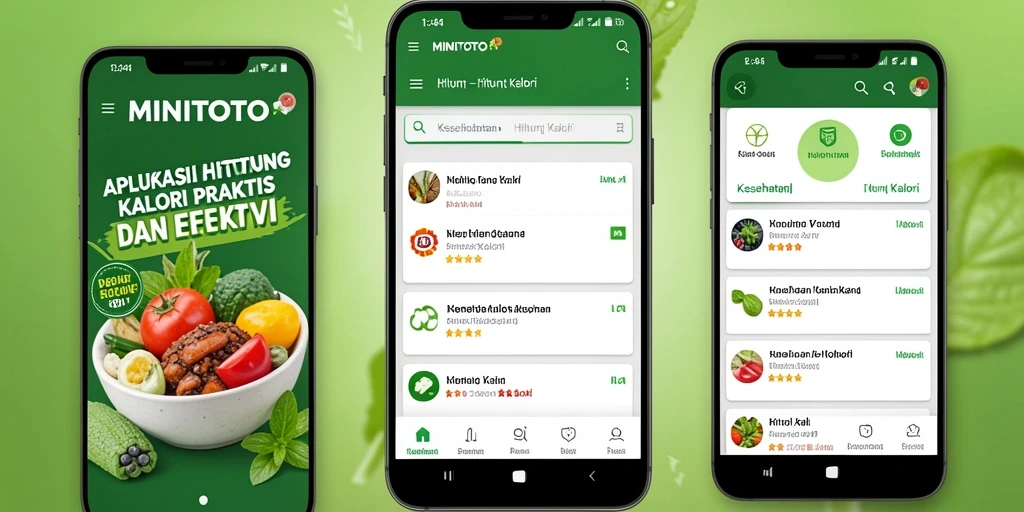 Tampilan antarmuka MINITOTO dengan fitur Hitung Kalori yang intuitif.