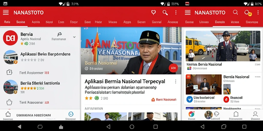 Antarmuka NANASTOTO menampilkan berita nasional terbaru dan terpopuler.