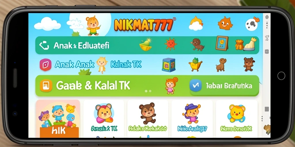 Antarmuka menarik dari NIKMAT777 untuk permainan anak edukatif.