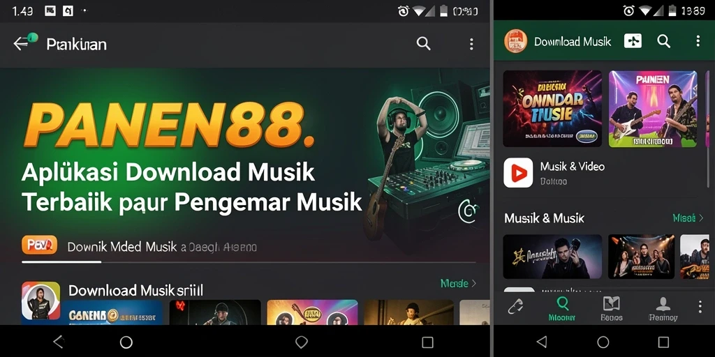 Antarmuka simpel dan mudah digunakan untuk Download Musik.