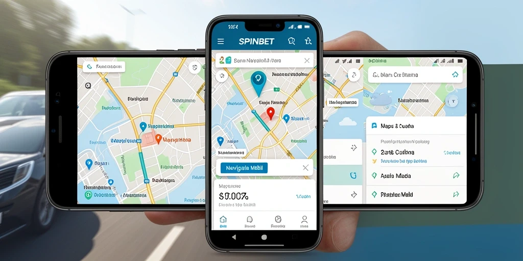 Tampilan antarmuka aplikasi SPINBET untuk Navigasi Mobil yang informatif dan mudah digunakan.